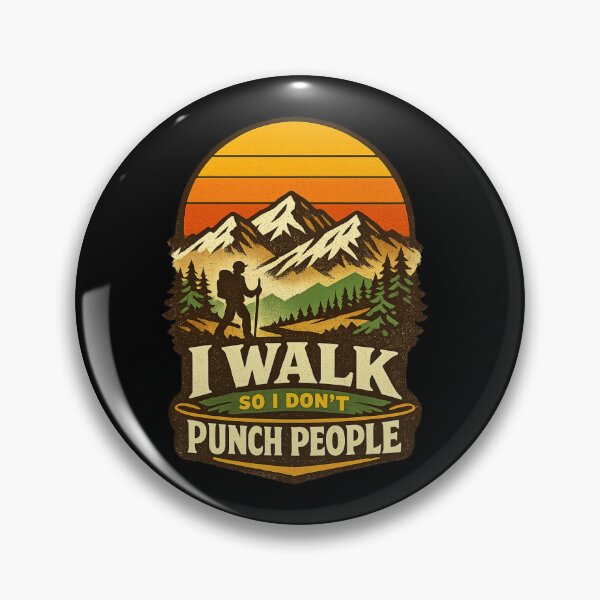 Item preview, I Walk So I Don’t Punch People – Funny Hiking Retro Mountain Sunset Design designed and sold by MartBook.