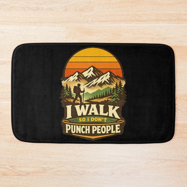 Item preview, I Walk So I Don’t Punch People – Funny Hiking Retro Mountain Sunset Design designed and sold by MartBook.