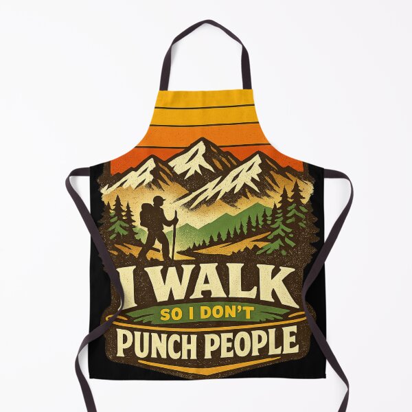Item preview, I Walk So I Don’t Punch People – Funny Hiking Retro Mountain Sunset Design designed and sold by MartBook.