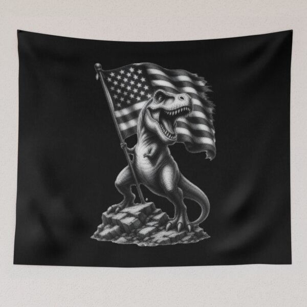 Item preview, Patriotic T-Rex with American Flag designed and sold by FREENATION2026.