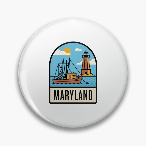 Item preview, Minimalist Maryland Chesapeake Bay Crabbing Boat Retro Design designed and sold by Paper Drip.