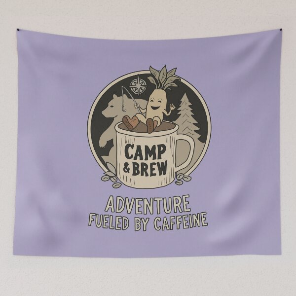 Item preview, Coffee Lover Goblincore Mug: Mandrake Fishing Forest Camping Illustration designed and sold by LeshanArt.