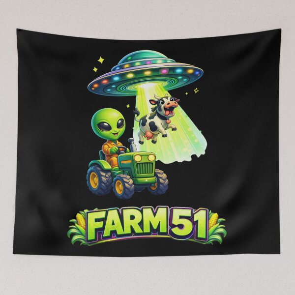 Item preview, Farm51 Alien Tractor UFO Cow Abduction designed and sold by FREENATION2026.