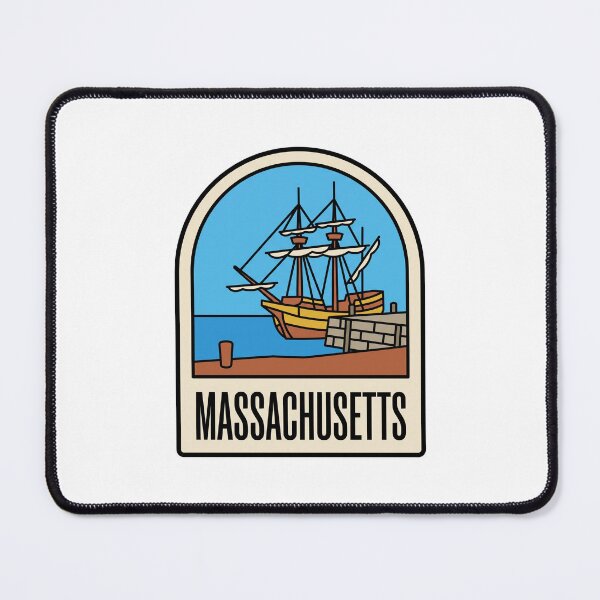 Item preview, Minimalist Massachusetts Mayflower Ship Retro Travel Badge designed and sold by Paper Drip.