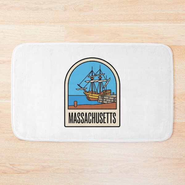 Item preview, Minimalist Massachusetts Mayflower Ship Retro Travel Badge designed and sold by Paper Drip.