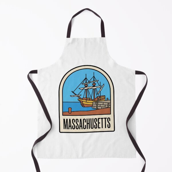 Item preview, Minimalist Massachusetts Mayflower Ship Retro Travel Badge designed and sold by Paper Drip.