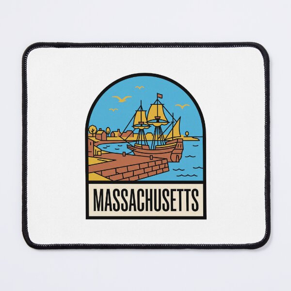 Item preview, Minimalist Massachusetts Mayflower Ship Retro Travel Badge designed and sold by Paper Drip.