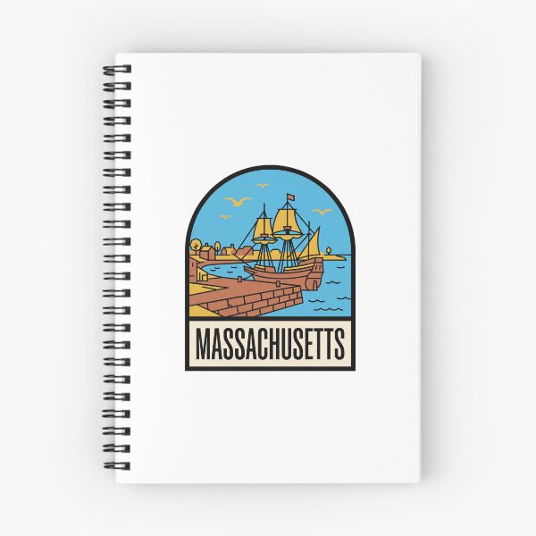 Item preview, Minimalist Massachusetts Mayflower Ship Retro Travel Badge designed and sold by Paper Drip.