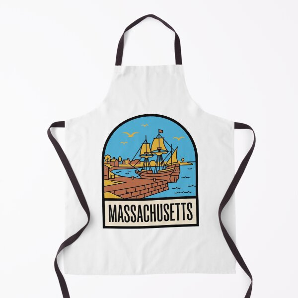 Item preview, Minimalist Massachusetts Mayflower Ship Retro Travel Badge designed and sold by Paper Drip.