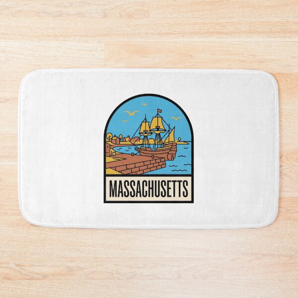 Item preview, Minimalist Massachusetts Mayflower Ship Retro Travel Badge designed and sold by Paper Drip.