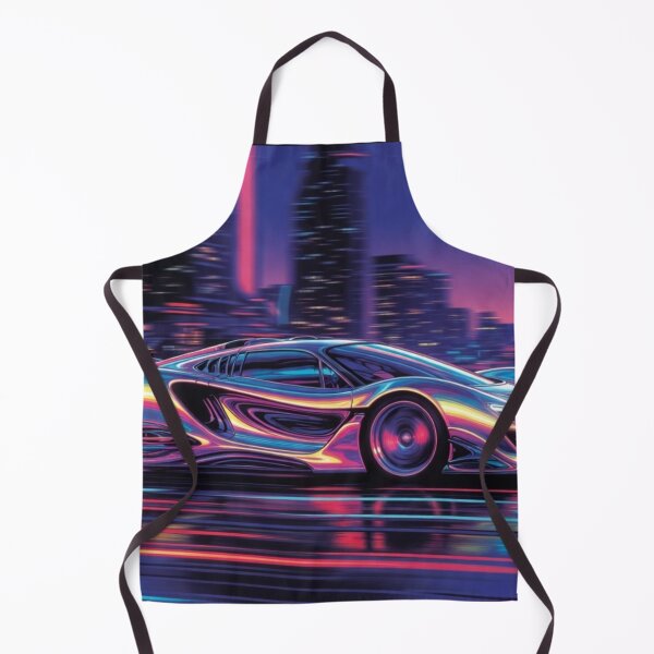 Item preview, Cyberpunk Chrome Supercar Night City Synthwave Art designed and sold by Nexus Space.