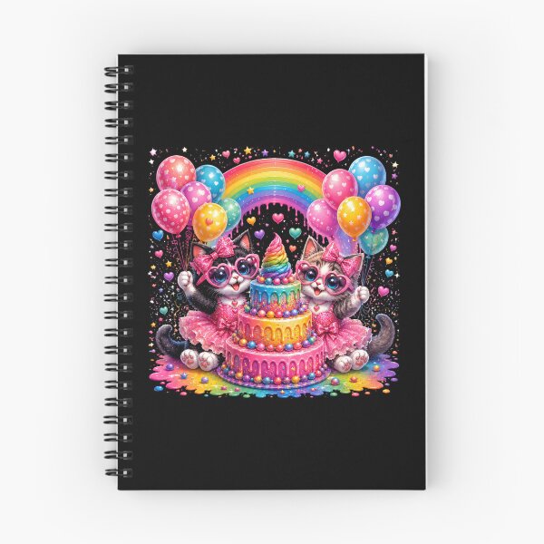 Item preview, Cute Girl Cats Birthday Party Design | Rainbow Kittens with Balloons | Kawaii Pink Cat Cake Art designed and sold by Celebrate & Sparkle.