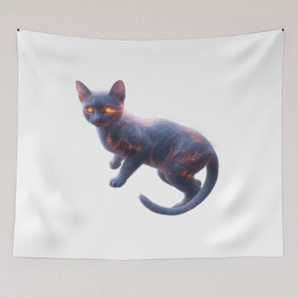 Item preview, Cosmic Galaxy Cat with Fiery Glowing Eyes designed and sold by ItzLacarth.