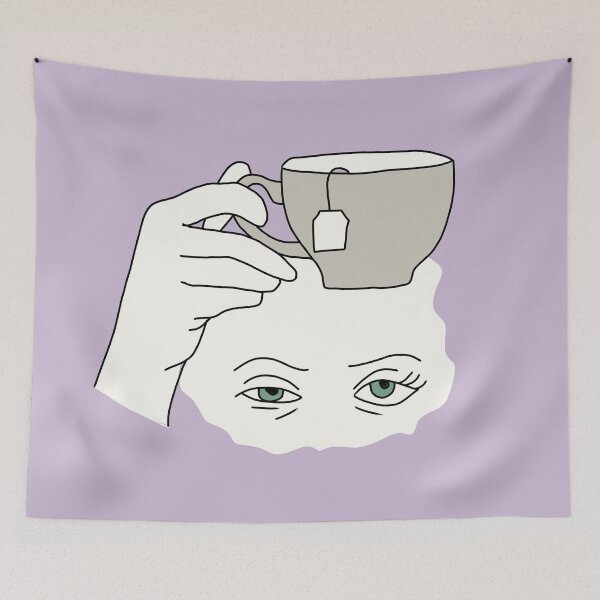 Item preview, Hand Holding Tea Cup – Minimalist Graphic Illustration designed and sold by LeshanArt.