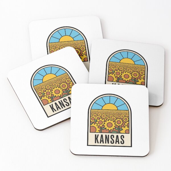Item preview, Retro Kansas Sunflower Field Mid West Landscape Graphic designed and sold by Paper Drip.