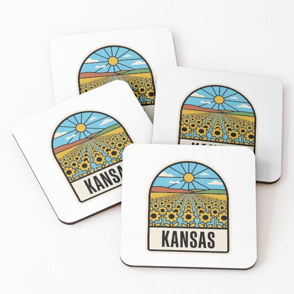 Item preview, Retro Kansas Sunflower Field Mid West Landscape Graphic designed and sold by Paper Drip.