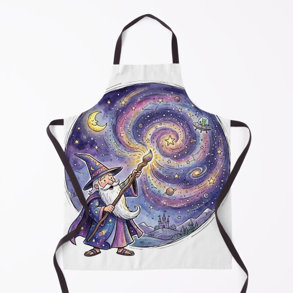 Item preview, Cosmic Wizard Painting the Galaxy | Magical Fantasy Space Art | Celestial Mage Illustration designed and sold by Cosmic Doodle Co..