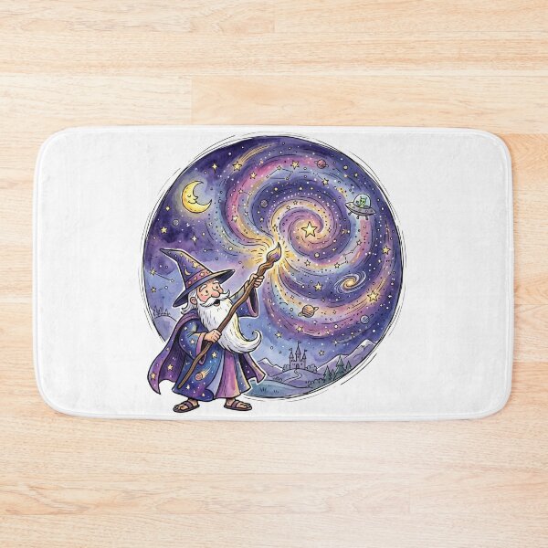 Item preview, Cosmic Wizard Painting the Galaxy | Magical Fantasy Space Art | Celestial Mage Illustration designed and sold by Cosmic Doodle Co..