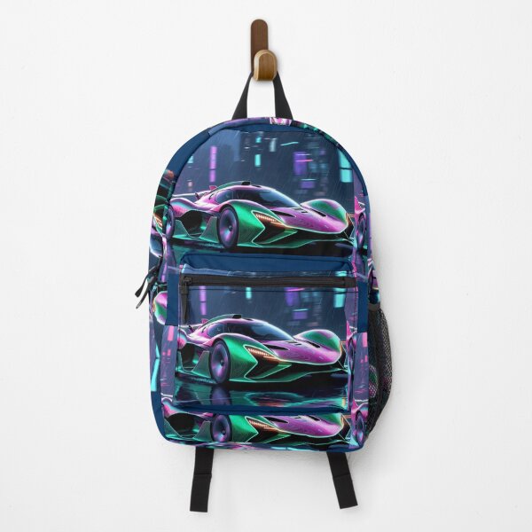 Item preview, Cyberpunk Hypercar Rainy Neon City Art designed and sold by Nexus Space.