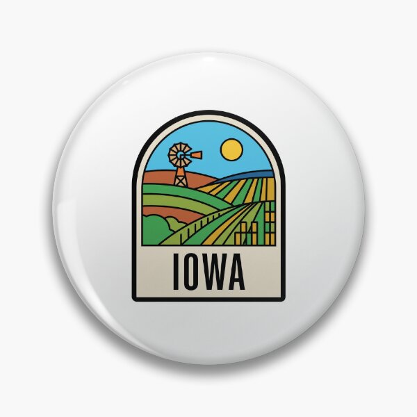 Item preview, Retro Iowa Farmland Windmill Pop Art Travel Badge designed and sold by Paper Drip.