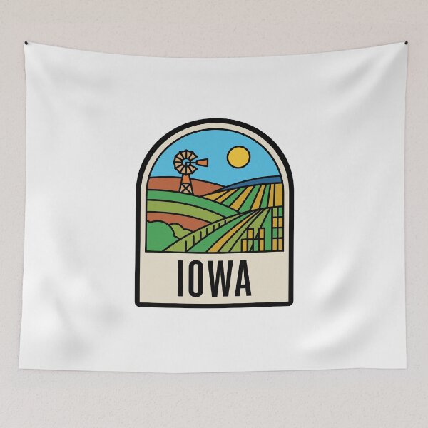 Item preview, Retro Iowa Farmland Windmill Pop Art Travel Badge designed and sold by Paper Drip.