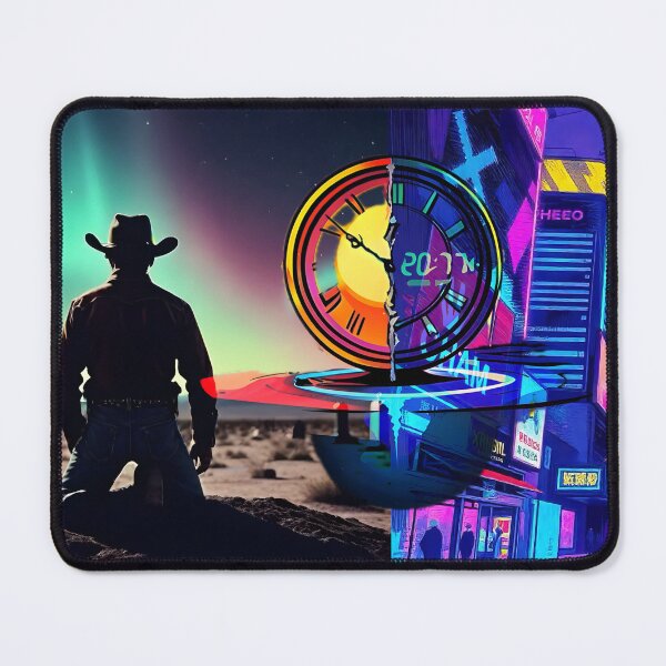 Item preview, Cyber Cowboy Time Warp - Neon City and Desert Aurora designed and sold by Daniela`s shop.
