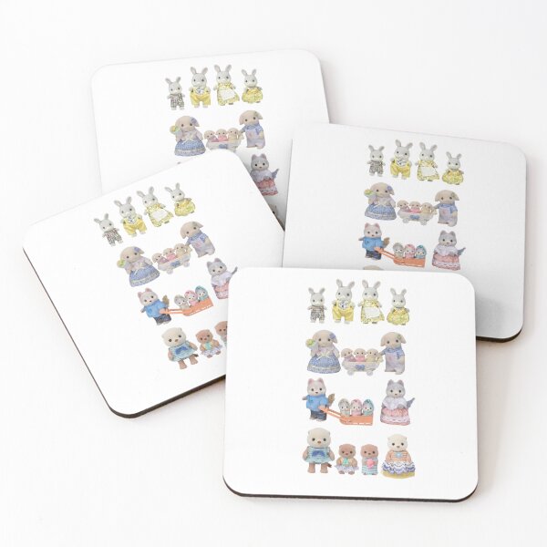 Artikelvorschau, cute animal families: rabbit, wolf, otter, sylvanian I entworfen und verkauft von Mypixieart.
