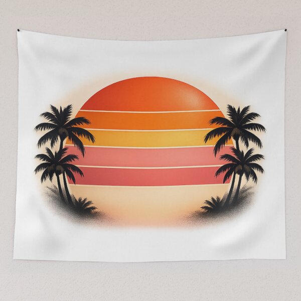 Item preview, Retro Tropical Sunset Palm Trees – Vintage Summer Beach Aesthetic Design designed and sold by MartBook.