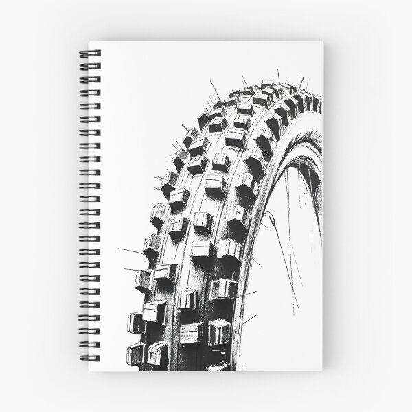 Item preview, Raw Fury Mountain Bike Tire – Monochrome Aggressive MTB Wheel Art designed and sold by MaciejRudzinsky.