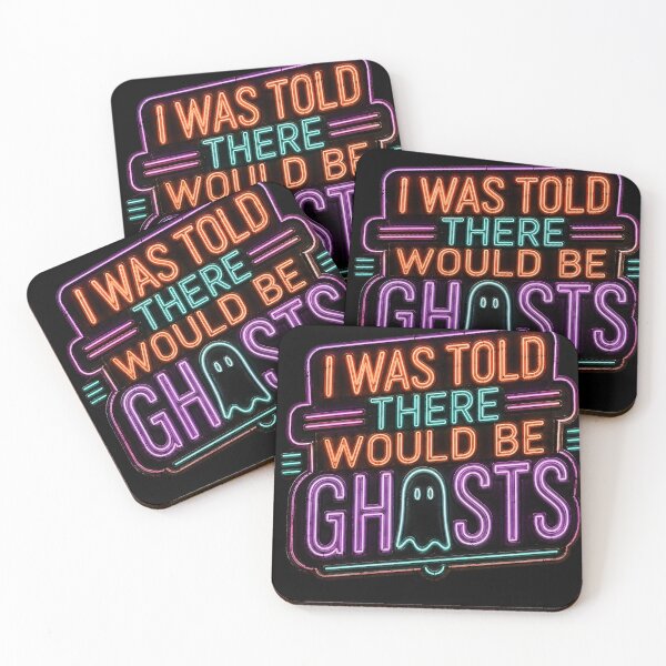 Item preview, I Was Told There Would Be Ghosts Funny Neon Halloween Typography Design designed and sold by Lina Caro.