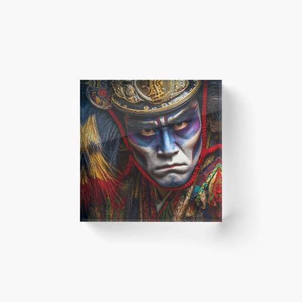 Item preview, Traditional Kabuki Actor with Dramatic Face Paint designed and sold by Artessie.