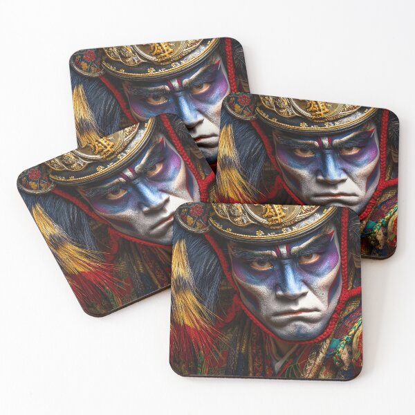 Item preview, Traditional Kabuki Actor with Dramatic Face Paint designed and sold by Artessie.