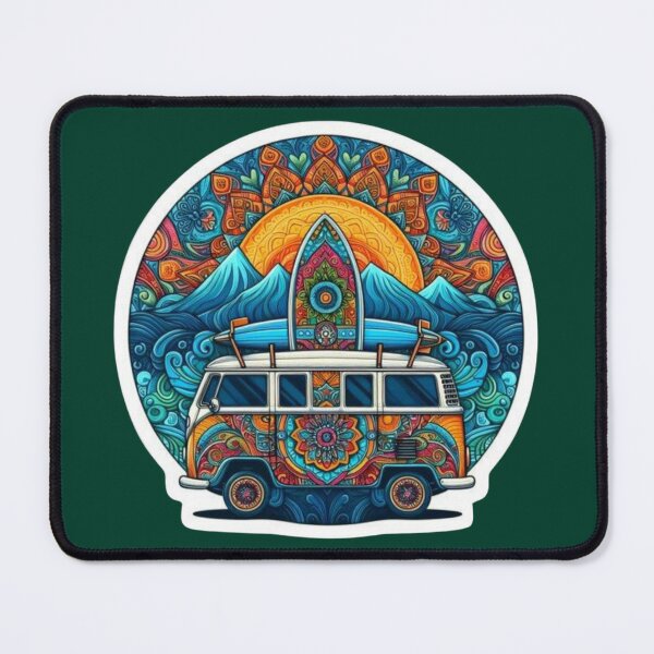 Item preview, Mandala Surf Van – Psychedelic Ocean Sunset | Boho Van Life Art designed and sold by hyper-zone.