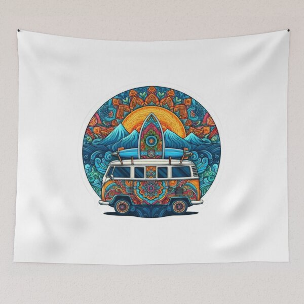 Item preview, Mandala Surf Van – Psychedelic Ocean Sunset | Boho Van Life Art designed and sold by hyper-zone.