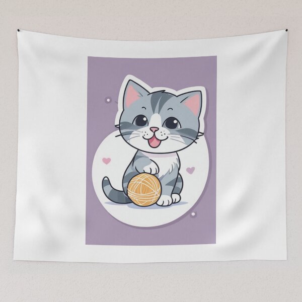 Item preview, Art - Kawaii Style Kitten Illustration, Visual Trends designed and sold by AnimeShin.