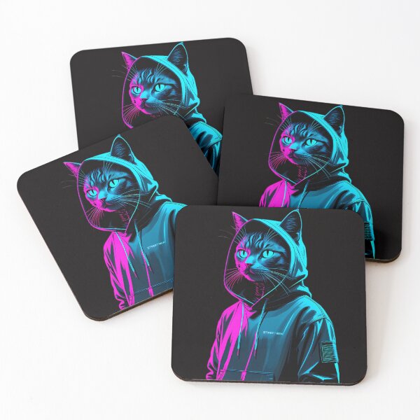 Item preview, Cyberpunk Cat - Futuristic Neon Techwear Streetstyle Art designed and sold by Structure-Blue.
