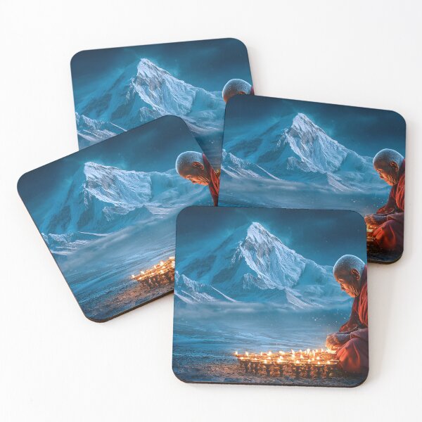 Item preview, Serene Monastic Meditation amidst Snowy Mountains designed and sold by Artessie.