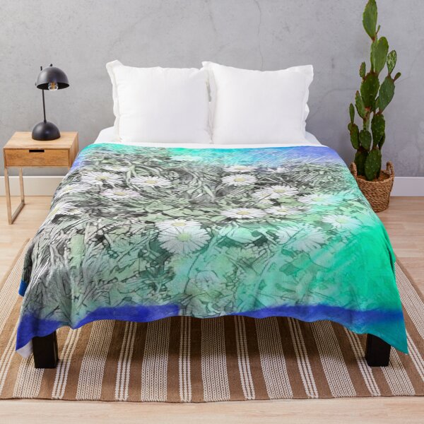 Item preview, Abstract Watercolor Field Daisy Meadow Digital Art designed and sold by BalkanBloom.
