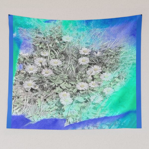 Item preview, Abstract Watercolor Field Daisy Meadow Digital Art designed and sold by BalkanBloom.