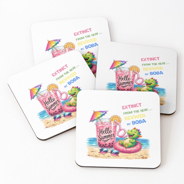 Item preview, Dino Boba Summer – Extinct From Heat Revived By Boba Cute Dragon designed and sold by Dinaelsherkawy.