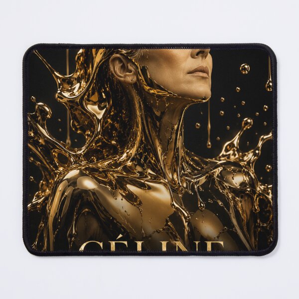 Item preview, Celine Dion Paris 2026 – Liquid Gold Portrait | Luxury Metallic Graphic designed and sold by JcAbstractArt.
