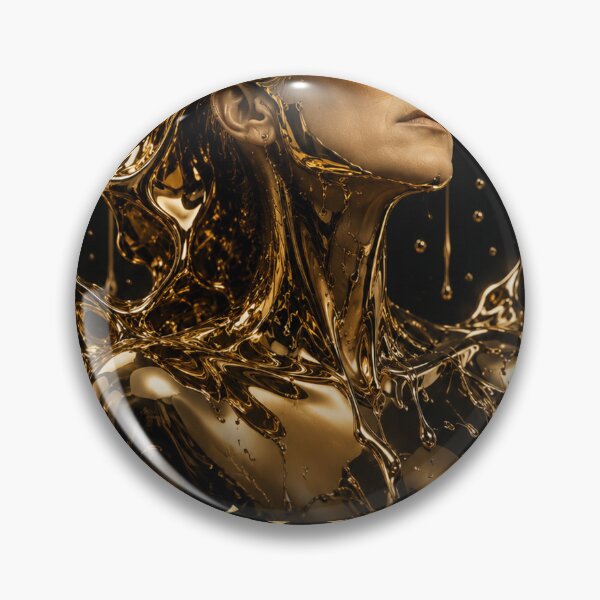 Item preview, Celine Dion Paris 2026 – Liquid Gold Portrait | Luxury Metallic Graphic designed and sold by JcAbstractArt.