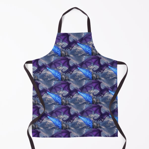 Item preview, Purple Dragon breathing Blue Fire while flying over Mountains designed and sold by RooperRupper.