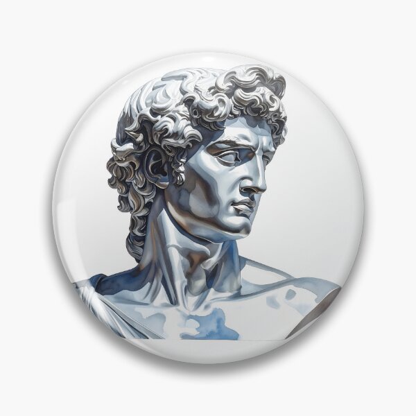 Item preview, Watercolor Metallic Greek Bust Statue Illustration designed and sold by BetweenForms.