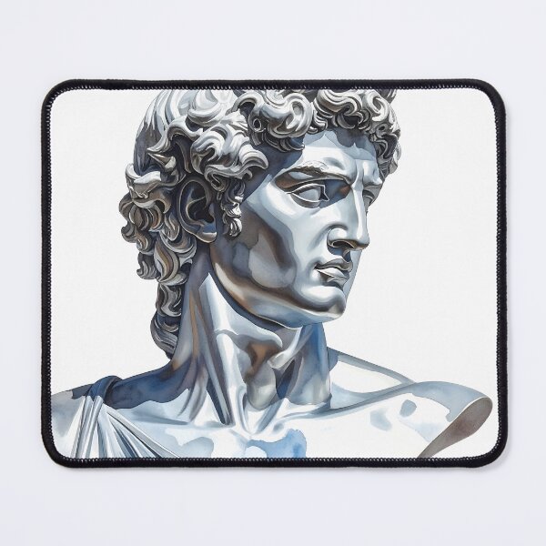 Item preview, Watercolor Metallic Greek Bust Statue Illustration designed and sold by BetweenForms.