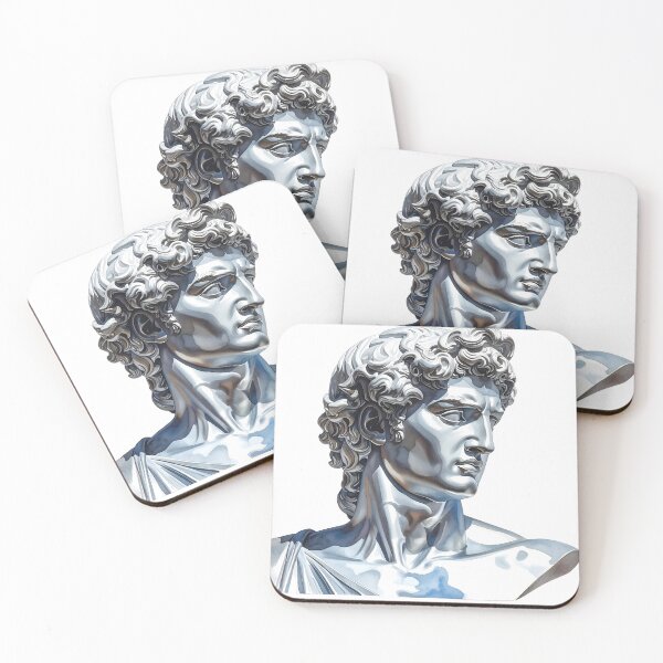 Item preview, Watercolor Metallic Greek Bust Statue Illustration designed and sold by BetweenForms.