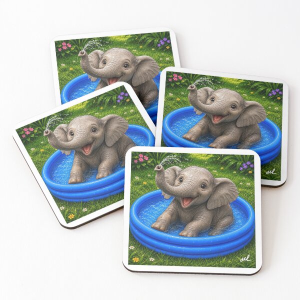 Item preview, Paddling Elephant designed and sold by MariaLouise-Art.