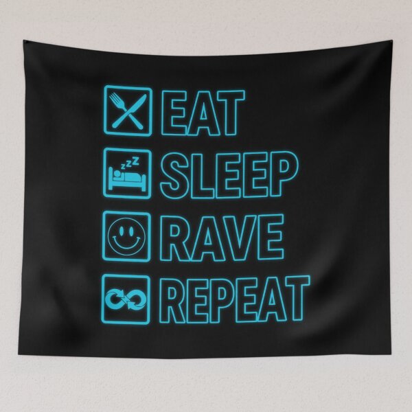 Item preview, Eat Sleep Rave Repeat Hardstyle Techno EDM Festival designed and sold by SPAZE-Typo.