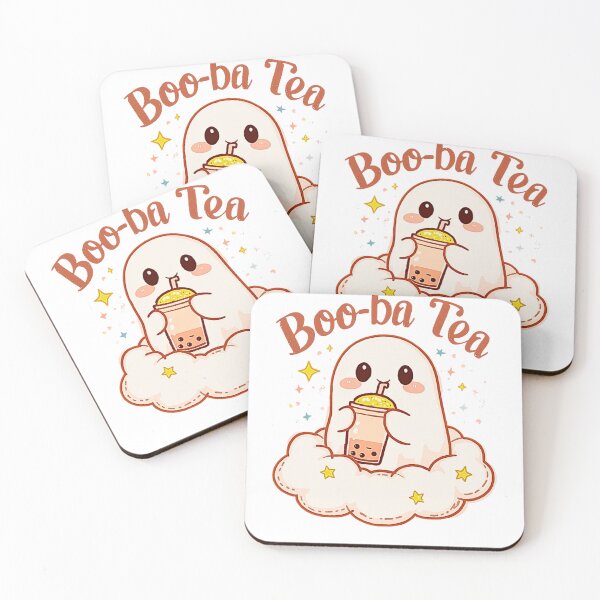 Item preview, Boo-ba Tea – Cute Ghost Drinking Bubble Tea Kawaii T-Shirt Design designed and sold by MerchWSzpilkach.