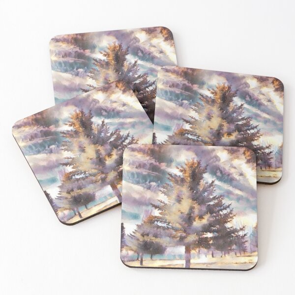 Item preview, Abstract Impressionist Winter Pine Tree Digital Art designed and sold by BalkanBloom.